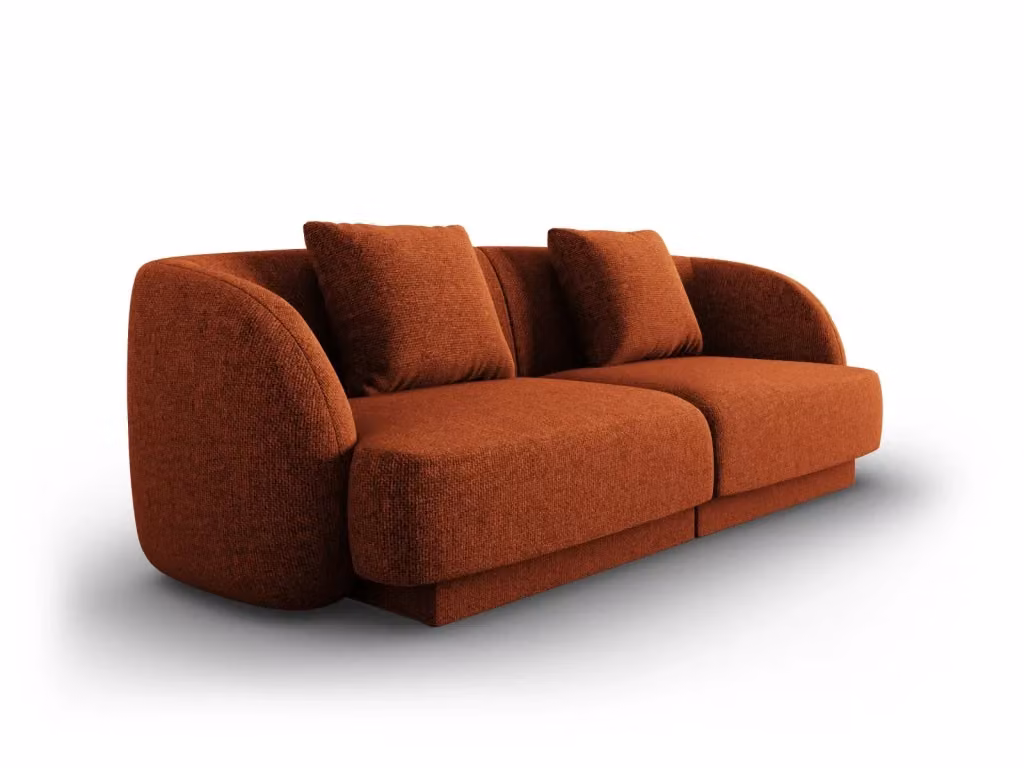 Divano 2 posti Tulum di Cosmopolitan Design in ciniglia color arancione terracotta per il tuo soggiorno – 2