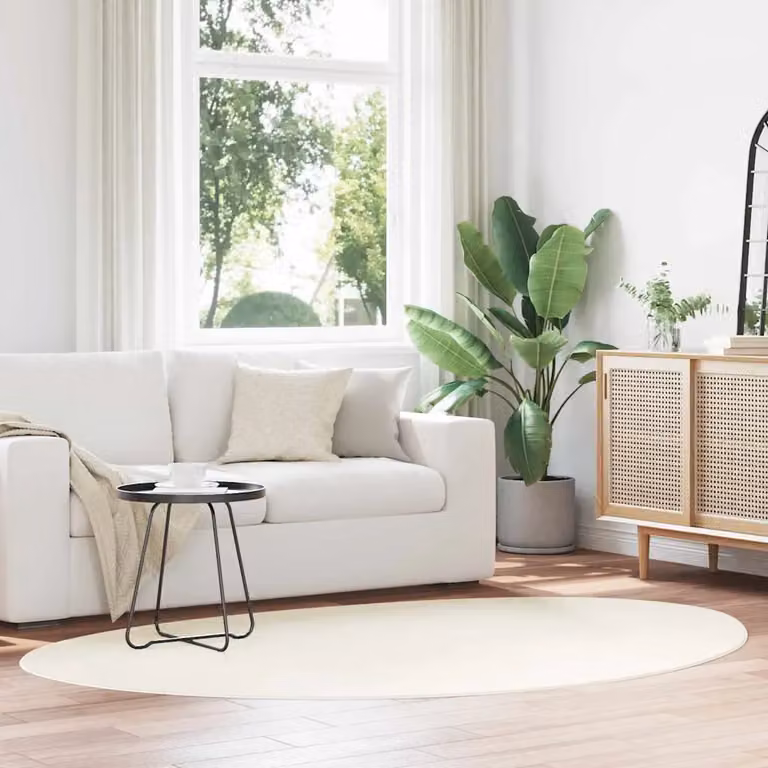 Tappeto moderno vidaXL HUARTE color beige in poliestere, lavabile e antiscivolo, L 140 x P 200 cm