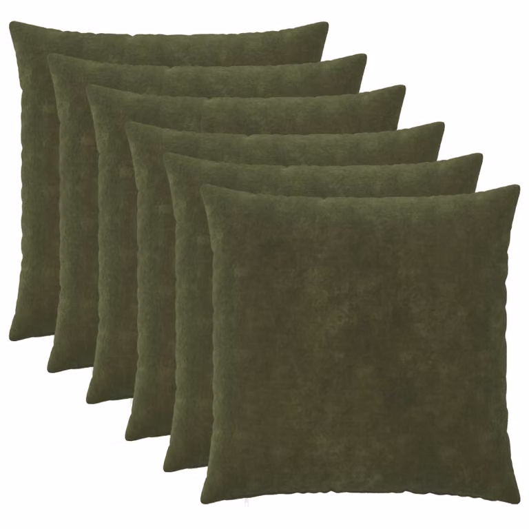 vidaXL Federa 6 pcs HEERLEN Verde 80 x 80 cm Fleece in microfibra