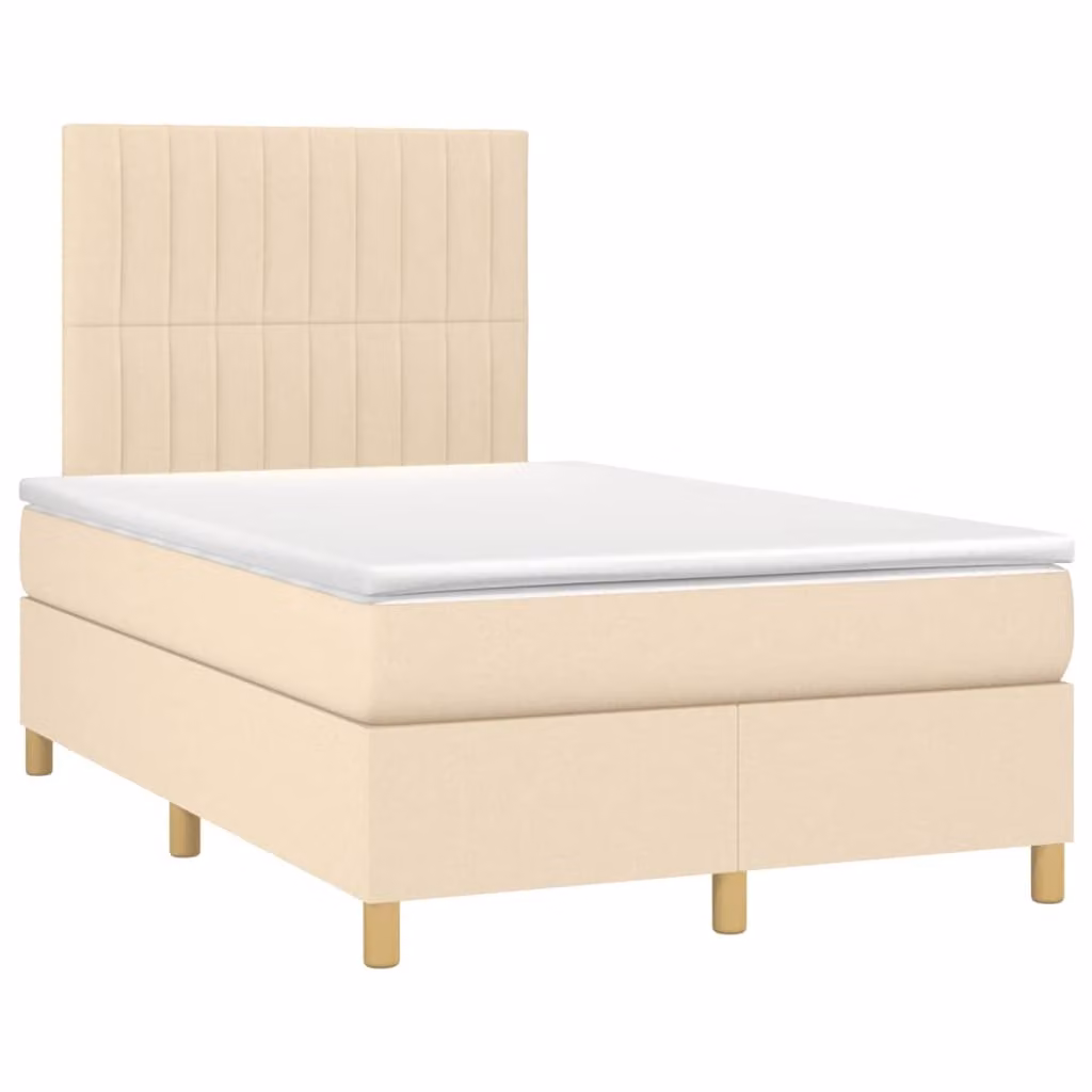 Maison Exclusive - Letto boxspring con materasso Crema 120x190 cm Tessuto