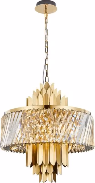 Lampadario cristallo glamour oro Margot 9xE14 Milagro