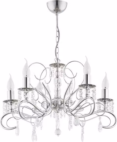 Lampadario ASTOR cromato cristallo 5xE14 Alfa 21585