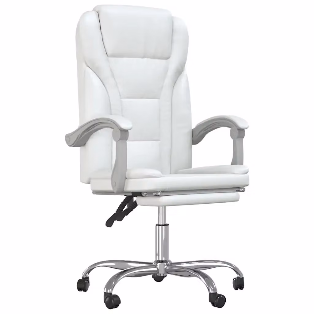 Poltrona da Ufficio Executive Reclinabile Bianca in Similpelle con Poggiatesta e Ruote DESIGN IN – 2