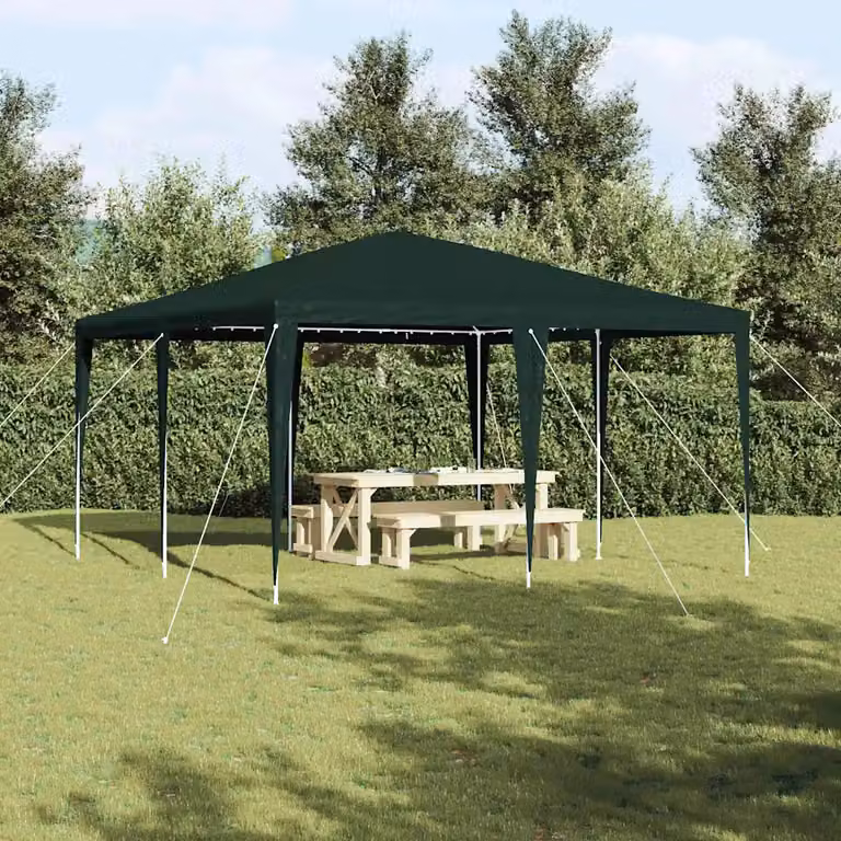 Tenda Party verde vidaXL in polietilene e acciaio L/P/H: 400 x 400 x 266 cm
