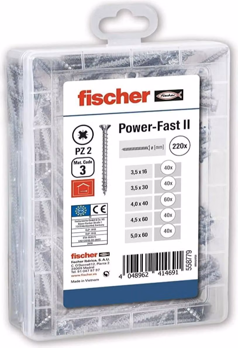 Confezione da 220 viti assortite fpfii misterbox 558779 fischer