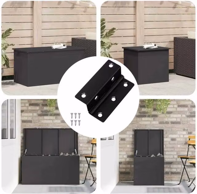Cerniera a battente vidaXL in ferro nero opaco L/P/H: 3,8 x 1,7 x 6,0 cm – 1