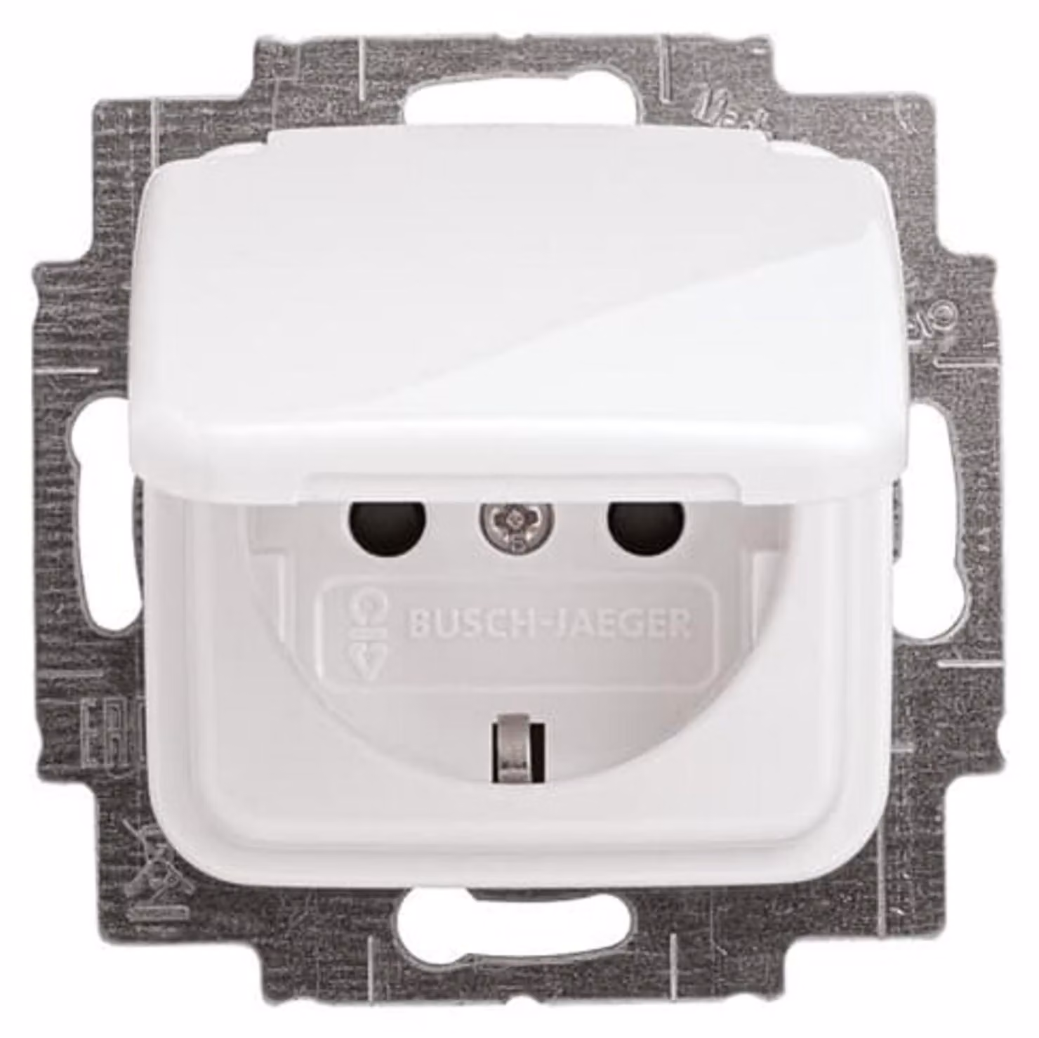 Busch-Jaeger 20 EUKB-214 Presa di corrente con coperchio incernierato + protezione tattile avanzata Reflex SI bianco alpino