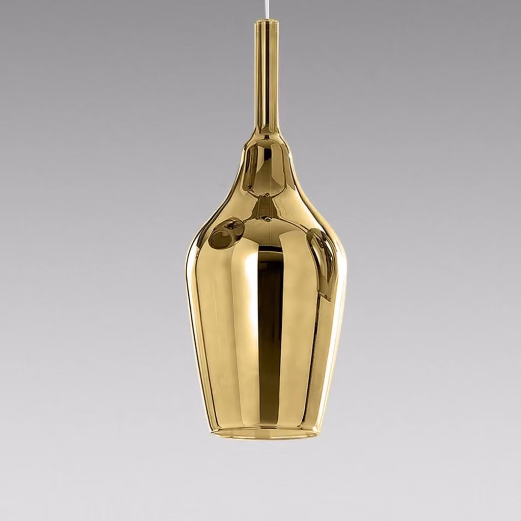 Lampada a sospensione OFELIA S/12 Gealuce in vetro borosilicato oro specchiato e trasparente con portalampada G9 – 2