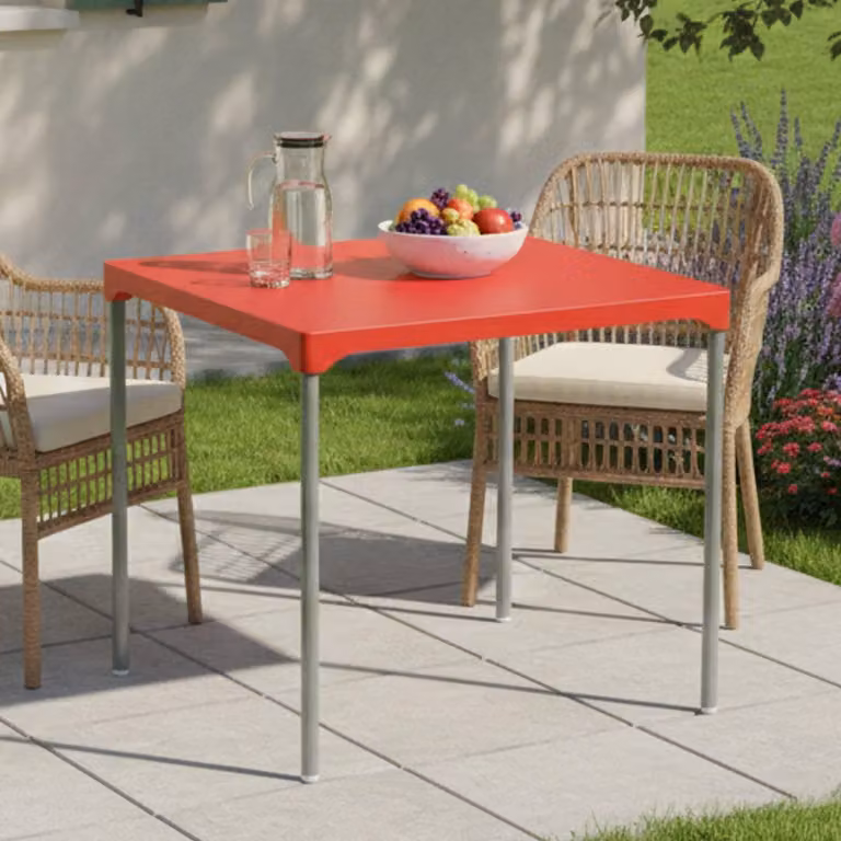 Brownstown - Tavolo da Esterno, 75x75x72h cm Rosso, 4 Posti Italy