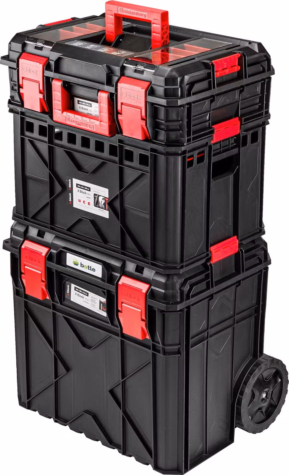 Robusta valigetta porta attrezzi XXXL con manico telescopico 54 x 38 x 100 cm cassetta per officina