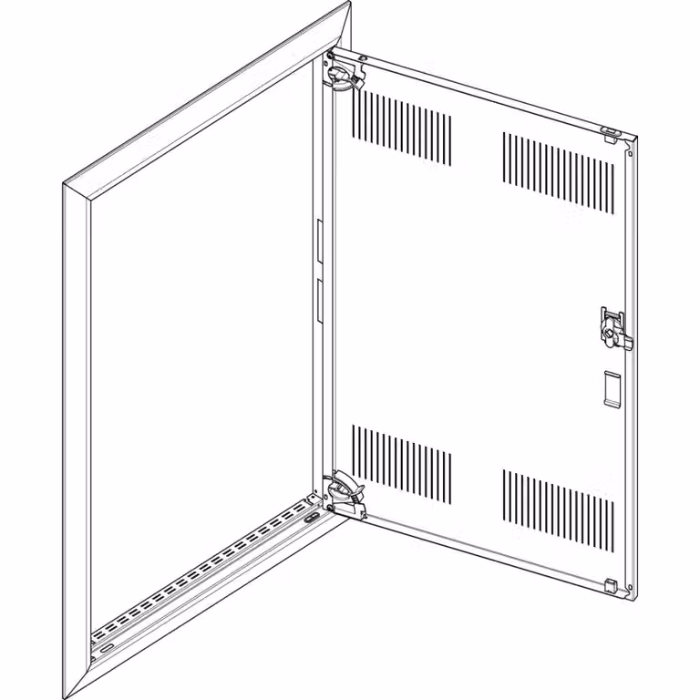 Telaio ABN + porta con fessura di ventilazione 2x5 per centralina di distribuzione da incasso, a 2 file GBRU25TL