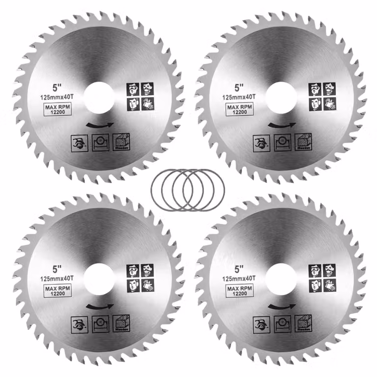 4 dischi da taglio per smerigliatrice angolare, diametro 125 mm, 40 denti