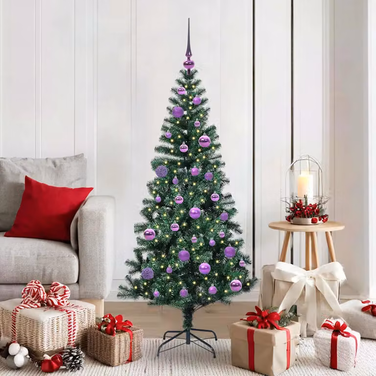 Albero di Natale artificiale vidaXL con luci LED bianco caldo verde Altezza: 150 cm
