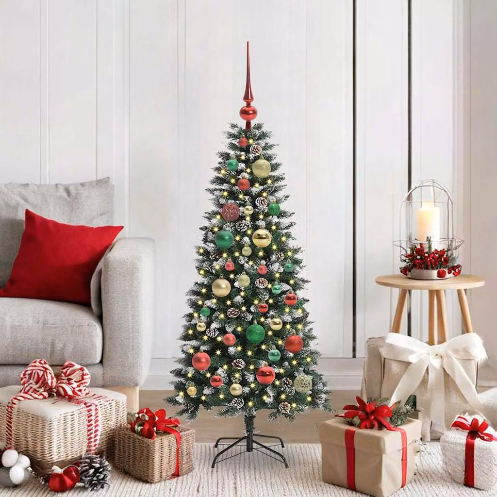 Maison Exclusive - Albero di Natale artificiale, verde, 120 cm, realizzato in PVC, plastica e acciaio