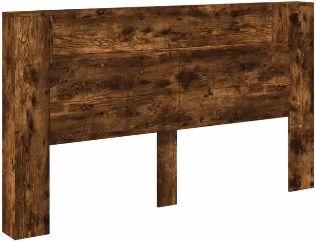 Testiera | Testata con Mobile e LED Quercia Affumicata Legno multistrato