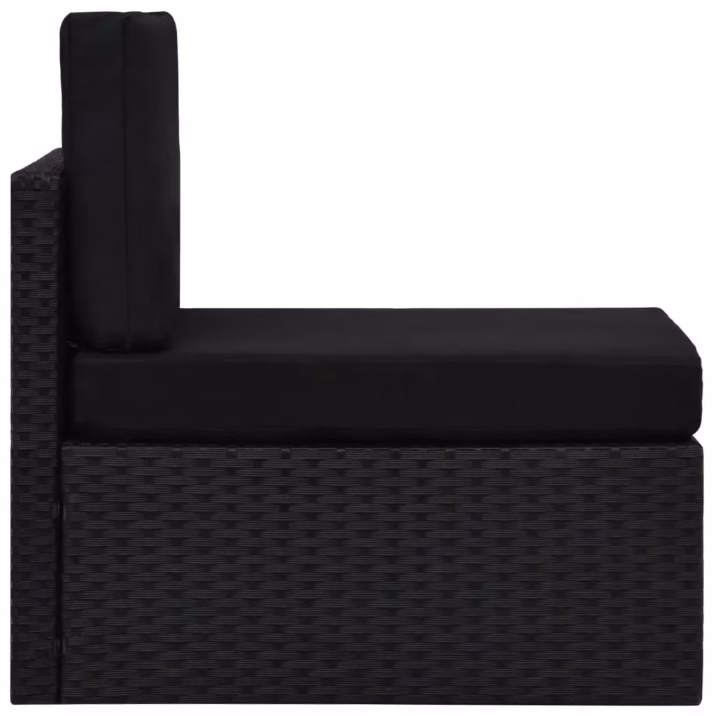 Seduta Centrale Modulare vidaXL in Polyrattan Nero con Struttura in Metallo – 2