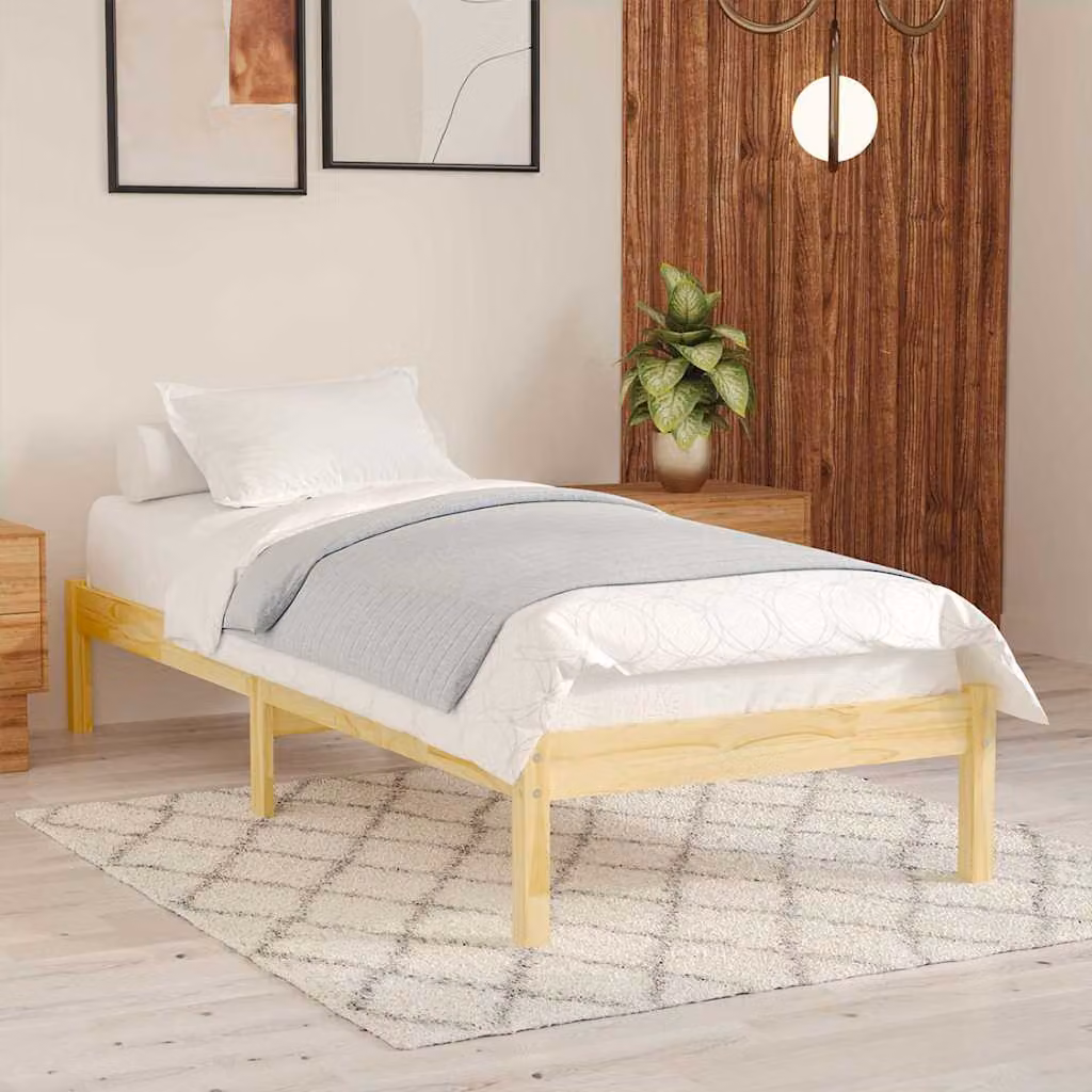 Giroletto vidaXL in legno massello di pino con doghe piatte fisse L/P/H: 200 x 90 x 18 cm