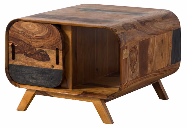 MASSIVMOEBEL24 | MAILAND #233 Tavolino da salotto in legno di sheesham - laccato / marrone scuro 70x70x50