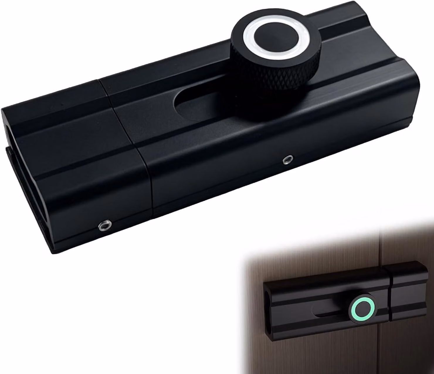 Serratura per porta in alluminio nero, con design fluorescenti, adatta per interni ed esterni, confezione singola, per porte