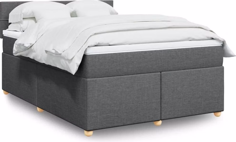 Maison Exclusive - Giroletto a Molle con Materasso Grigio Scuro 160x200 cm Tessuto