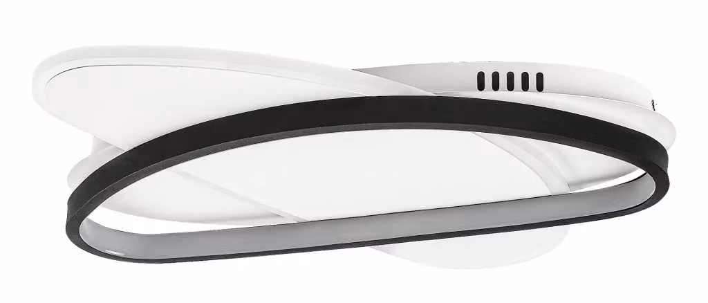 Plafoniera LED Rabalux Brantiel dimmerabile con telecomando, bianco e nero, 57W – 2