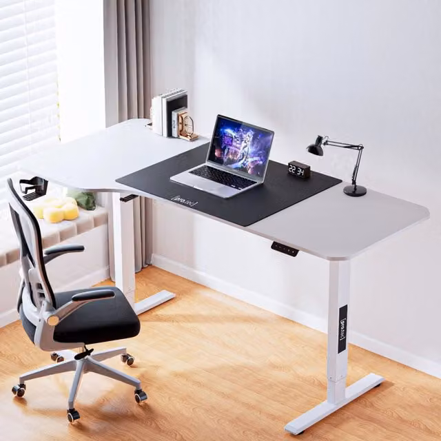 Scrivania Regolabile in Altezza con Sollevamento Elettrico Stryn pro.tec Bianco L: 160 cm, P: 60 cm, H: 60-75 cm
