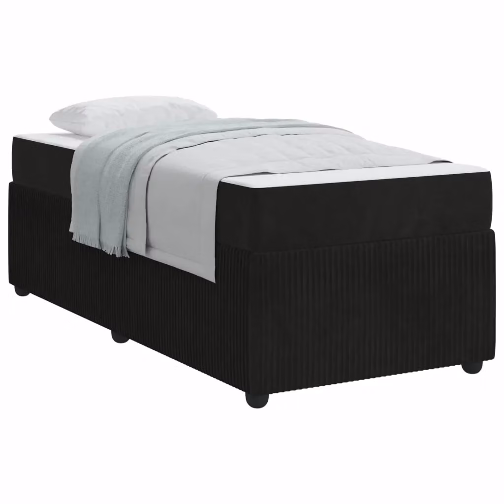 Struttura letto moderna vidaXL in tessuto nero con materasso, L 80 x P 200 cm – 2