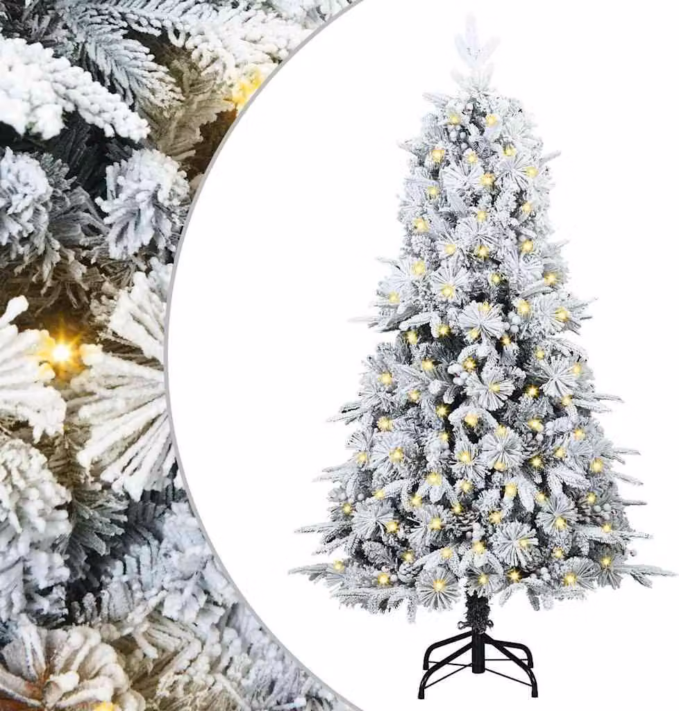 Albero di Natale Artificiale con Rami Pieghevoli Bianco 150 cm