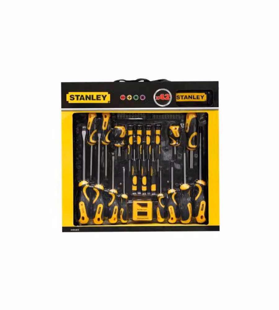 Set di giraviti Stanley in acciaio inossidabile, 42 pezzi, colore giallo – 2