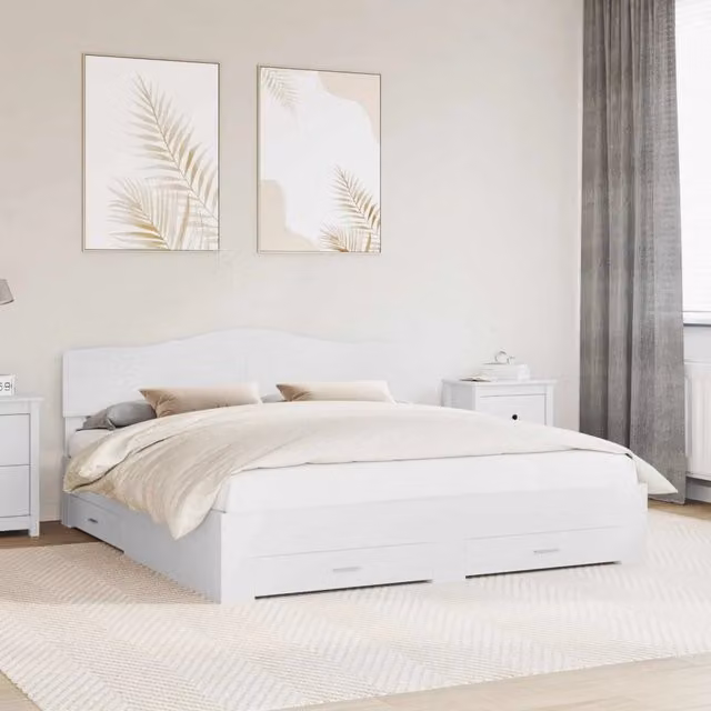 Struttura del letto-Giroletto-Rete del Letto Bianco 180 x 200 cm Legno multistrato 518006
