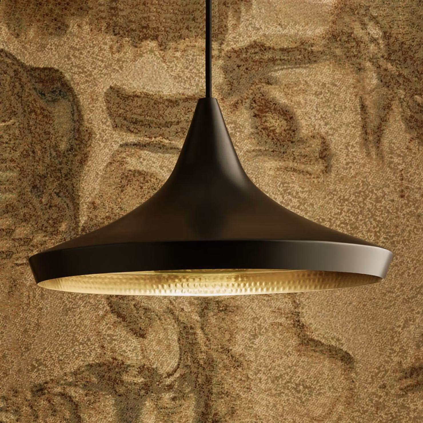 Tom Dixon Lampada a sospensione Beat Wide, dimmerabile, Nero, Soggiorno / Sala da pranzo, Ottone, Design, Lampada a sospensione