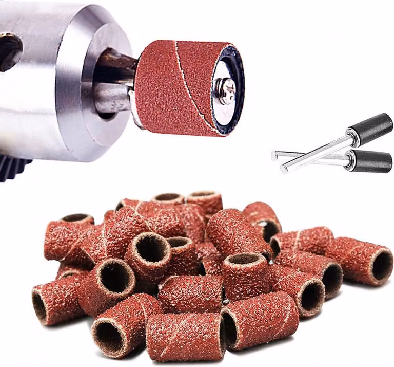 Set di 60 nastri abrasivi da 8 mm, grana 80-600 con 2 aste