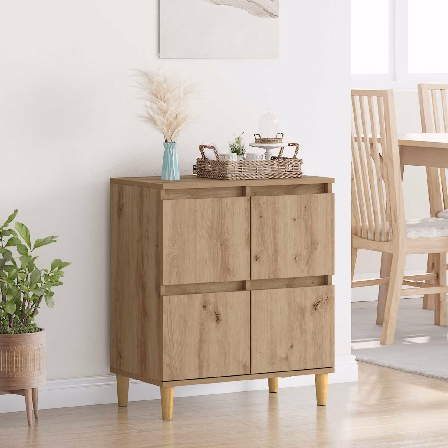 Credenza in stile rustico vidaXL in legno beige e marrone L: 60 cm, P: 35 cm, H: 70 cm