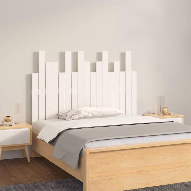 Testiera da parete vidaXL in legno massello di pino bianco, L 108 x P 3 x H 80 cm