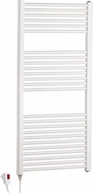 Termoarredo elettrico in metallo bianco da 700W, H 120 x L 50 cm con interasse 45 cm