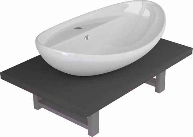 Set di mobili da bagno moderno Design In composto da armadio pensile e mobile lavabo in ceramica e legno, finitura lucida, colore grigio e bianco, L: 60 cm, P: 40 cm, H: 76 cm