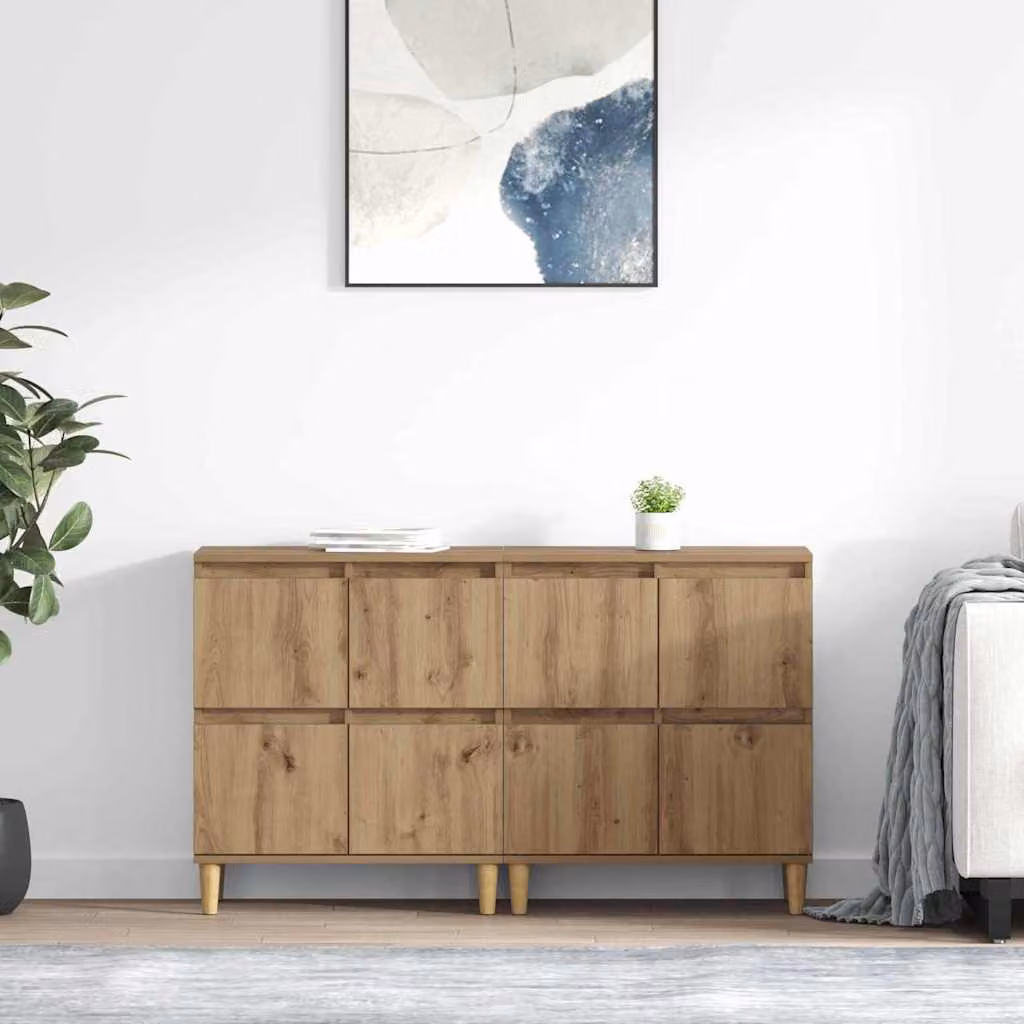 Set di 2 Sideboard vidaXL in Rovere, Colore Marrone, L 60 cm x P 35 cm x H 70 cm