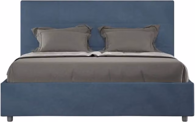 Letto matrimoniale contenitore Ityhome Mika imbottito in microfibra blu L: 160 cm x P: 200 cm – 1