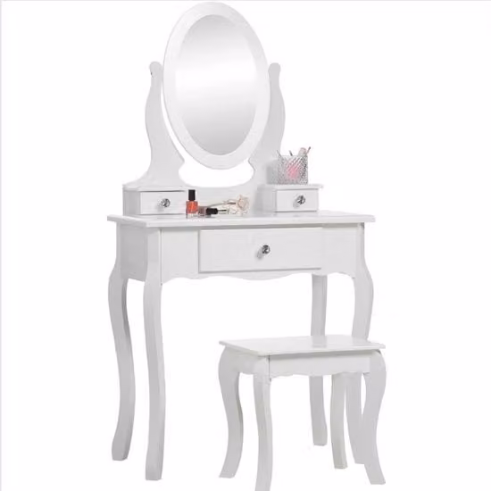 Tavolo da trucco per bambini XL - Tavolo trucco per bambina con design unico - Tavolo da trucco per bambina con qualità artigianale - Bianco