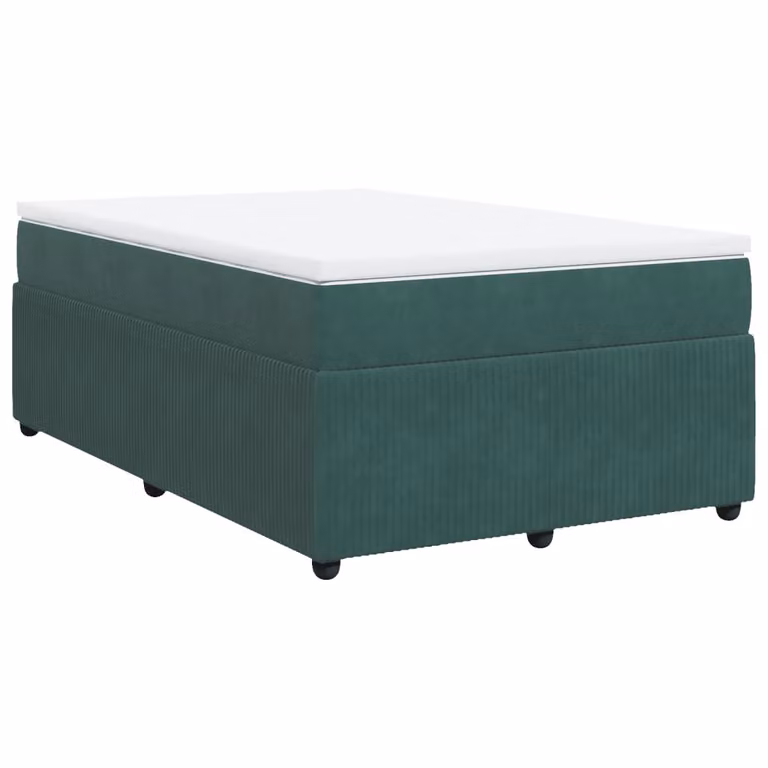 Giroletto a Molle con Materasso Verde Scuro 120x200 cm Velluto