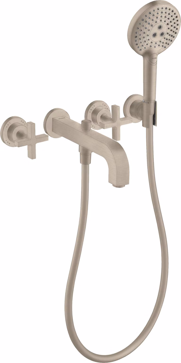 hansgrohe AXOR Citterio Mélangeur bain 3 trous avec poignées croisées, 39447820, 39447820