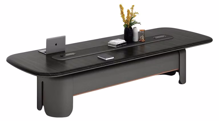 Modern Konferenztisch Elegantes Design Schwarze Tischplatte Große Arbeitsfläche