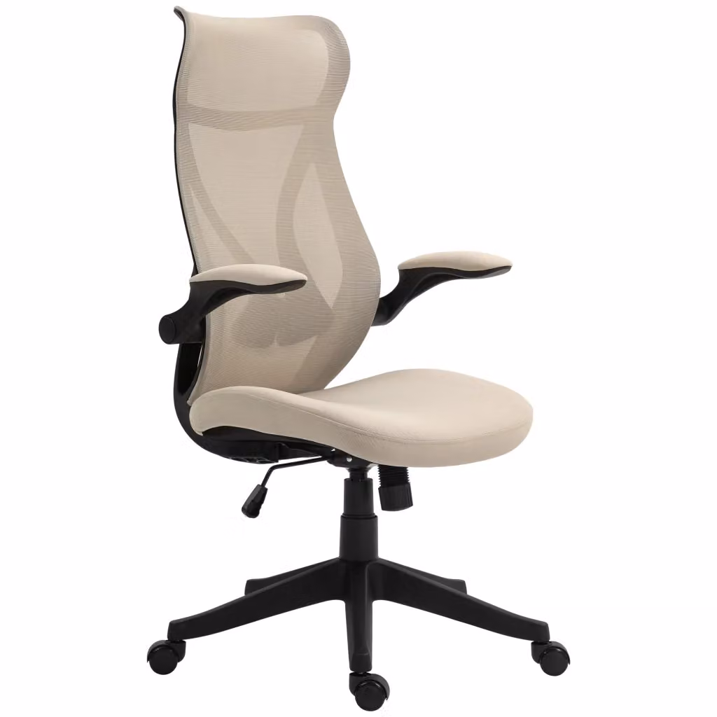 Sedia da Ufficio Moderna DESIGN IN Beige con Braccioli e Ruote, L/P/H: 120 x 66 x 66 cm – 2