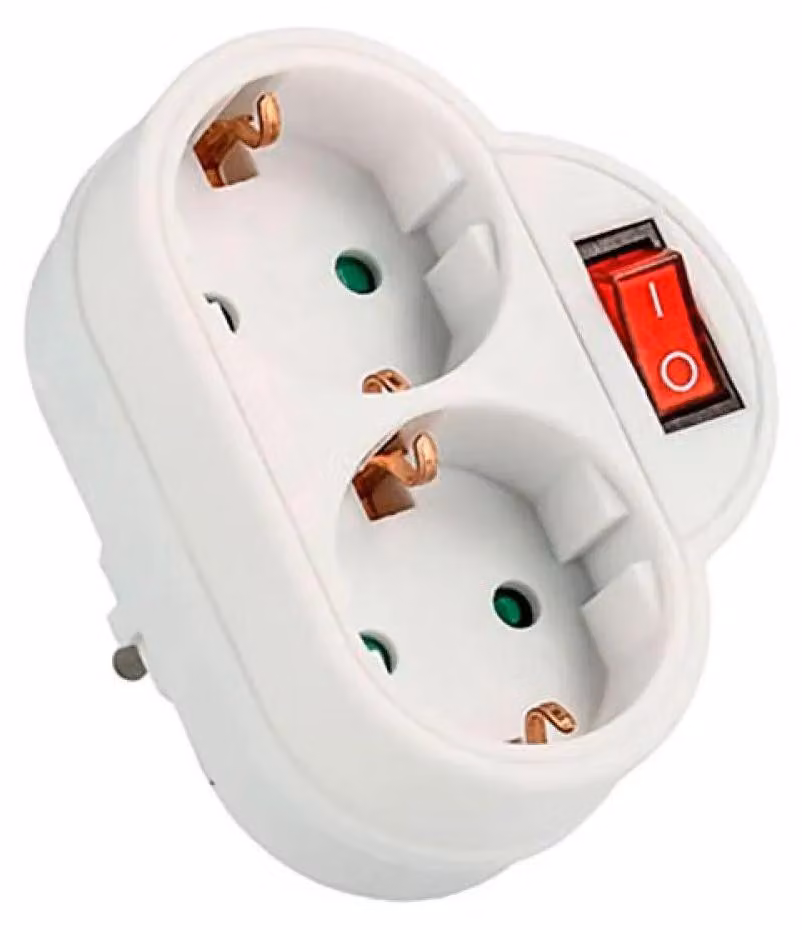 Adattatore 2 prese Schuko + interruttore della luce