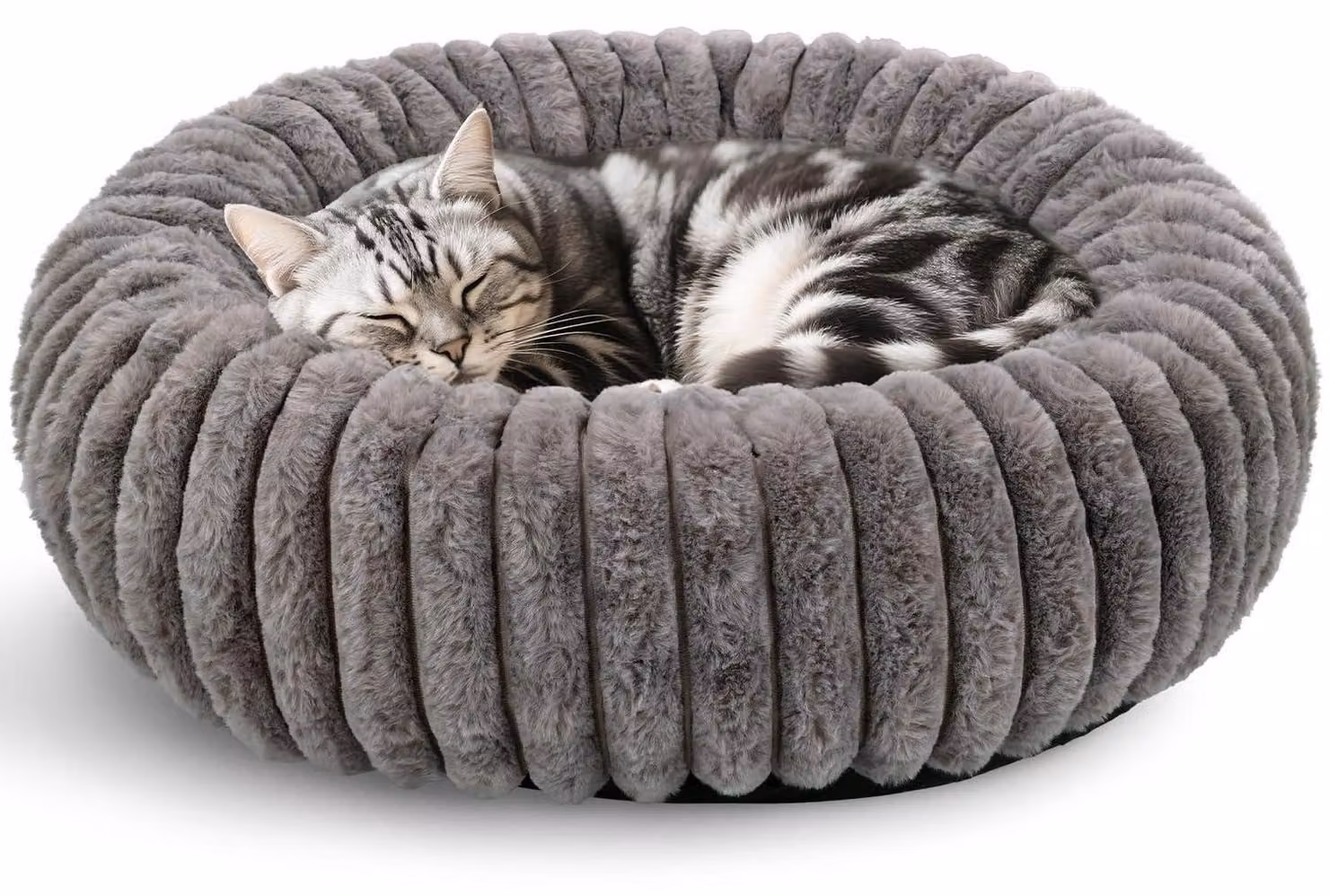 Cuccia rotonda per animali domestici, 50 x 50 x 18 cm, colore grigio, lavabile