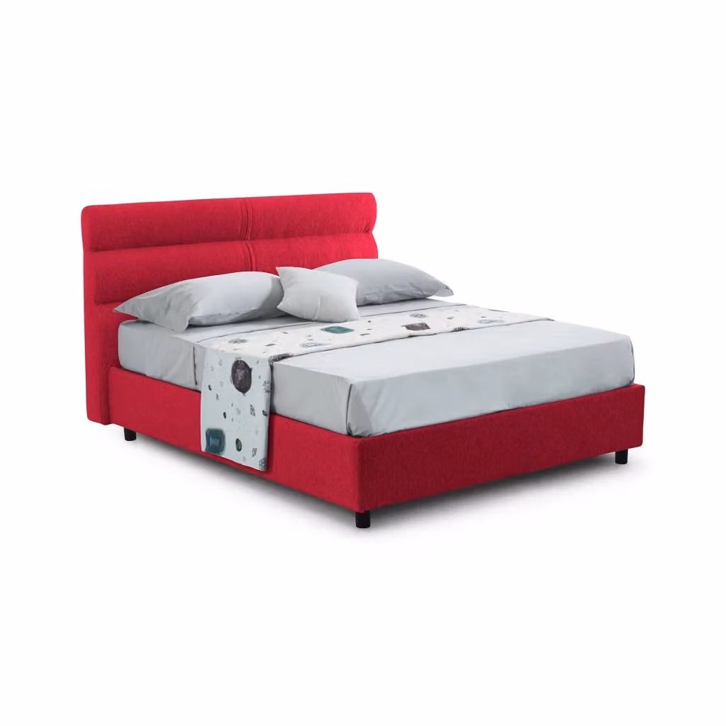 Letto Matrimoniale Brienno DMORA Rosso con Contenitore Lift Up Made in Italy L/P: 160 x 200 cm – 2