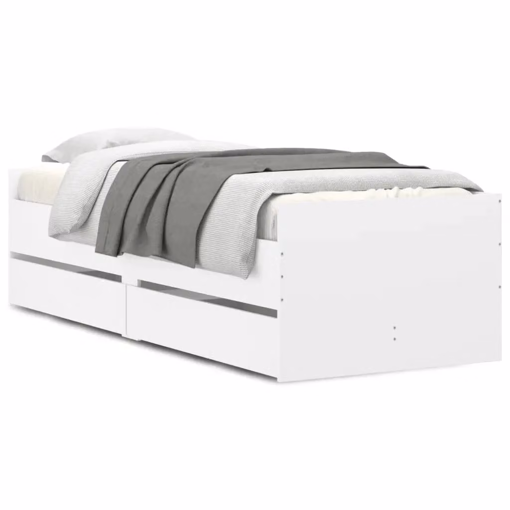vidaXL Giroletto Moderno con Cassetti Bianco L/P/H: 200 x 100 x 102 cm – 2