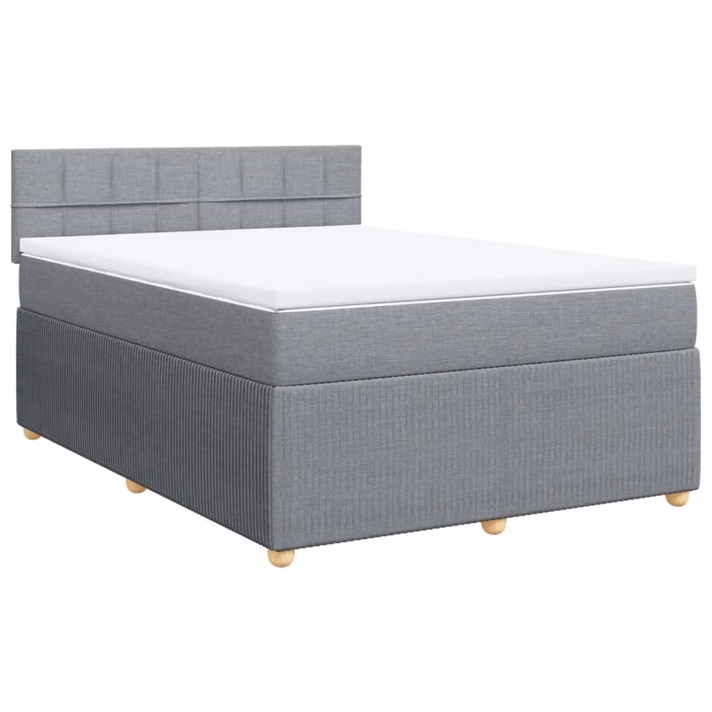 Giroletto a Molle con Materasso Grigio Chiaro 160x200cm Tessuto