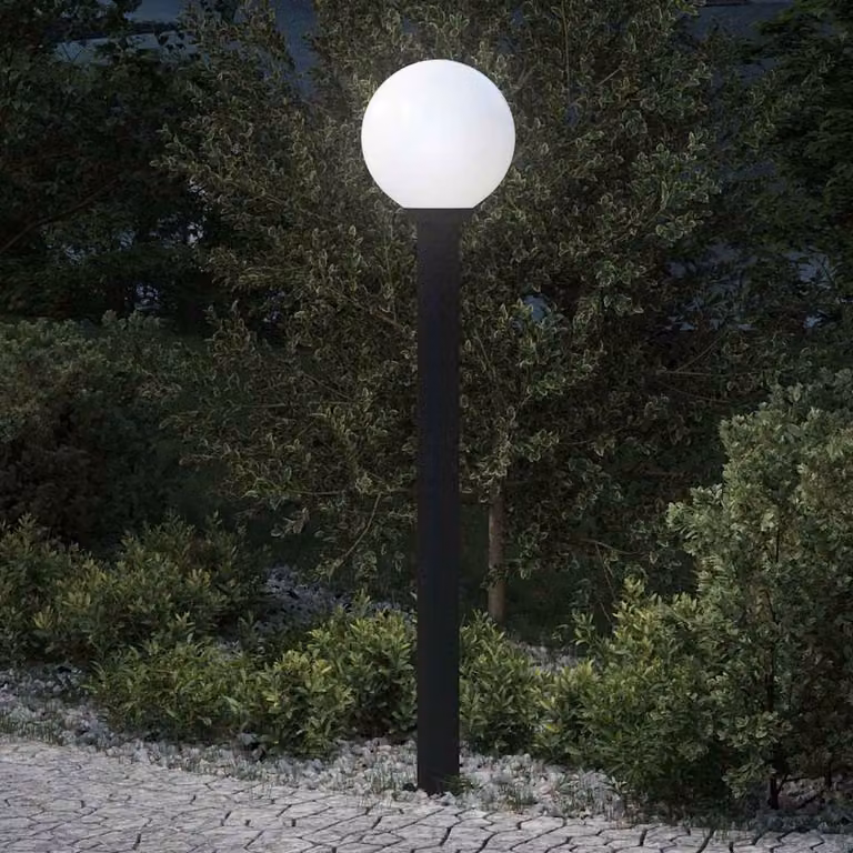 vidaXL Lampada a paletto moderna nera con sfera IP44, Altezza: 120 cm