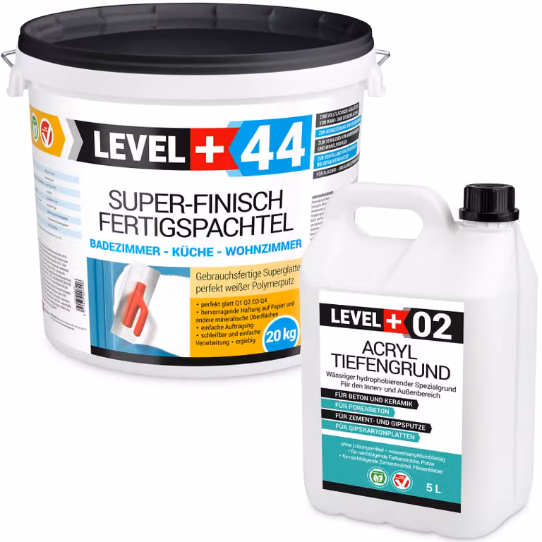 SUPER FINISCH sigillante polimerico L+44 20kg + primer acrilico L+02 set da 5L